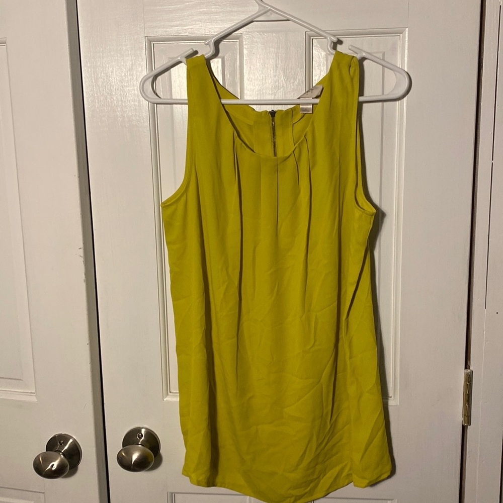 Lime green sleeveless blouse